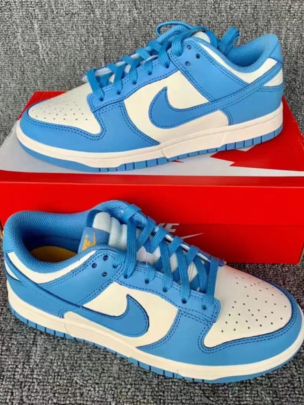 Nike Men's Low Top Athletic Sneakers in White and Light Blue